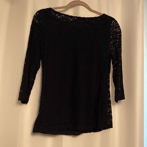 Navy Banana Republic size 8 lace blouse - Picture 3 of 6